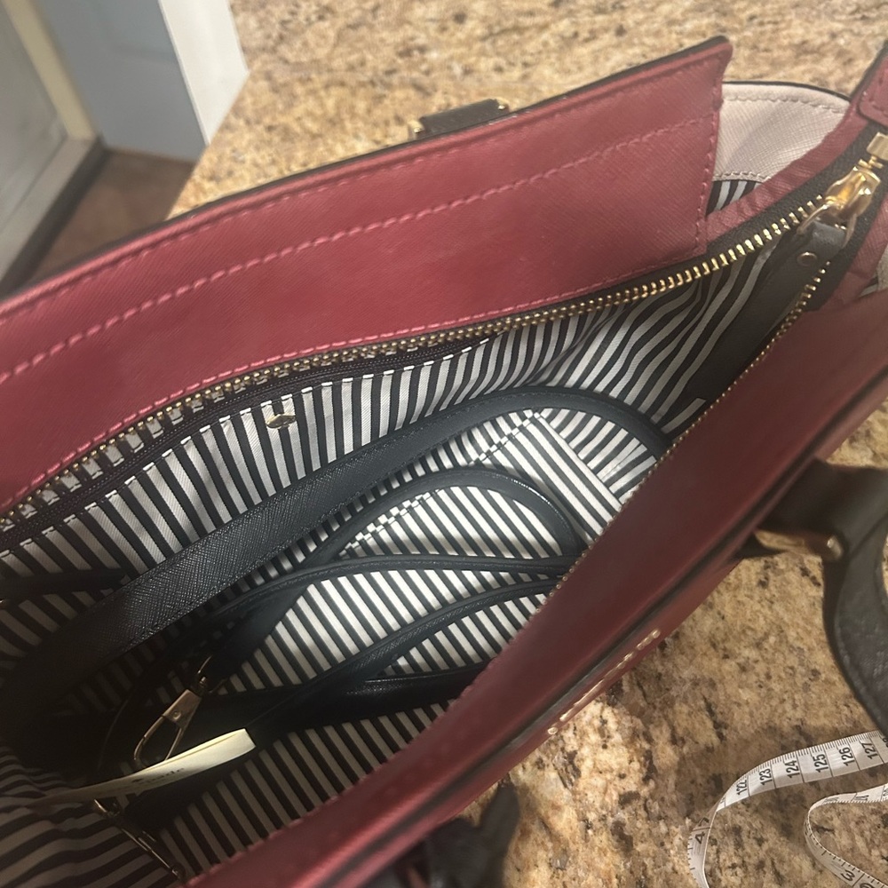 Kate Spade Cranberry and Black Bag - Picture 6 of 7